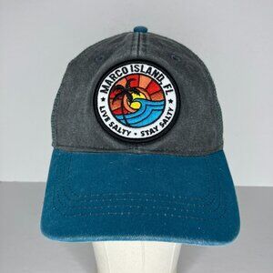 Marco Island Florida Gray Teal Adjustable Hat Cap
